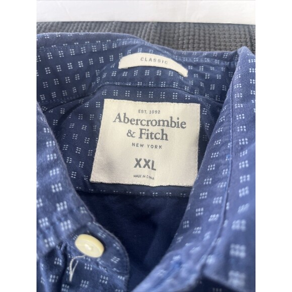 Abercrombie & Fitch Shirt Adult XXL Blue Button Up Short‎ Sleeve Lightweight - Picture 2 of 6